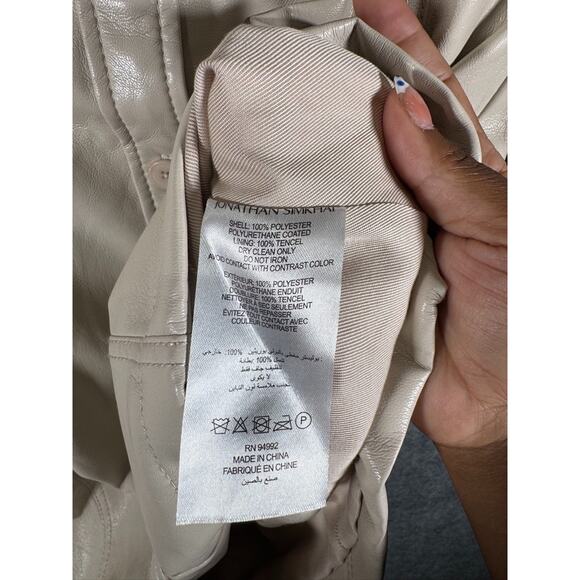 JONATHAN SIMKHAI STANDARD‎ Dress Women XL Karlee Vegan Leather Tie-waist Mini - Picture 4 of 8